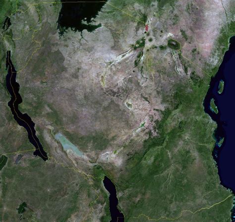 Large Detailed Satellite Map Of Tanzania Tanzania Africa Mapsland