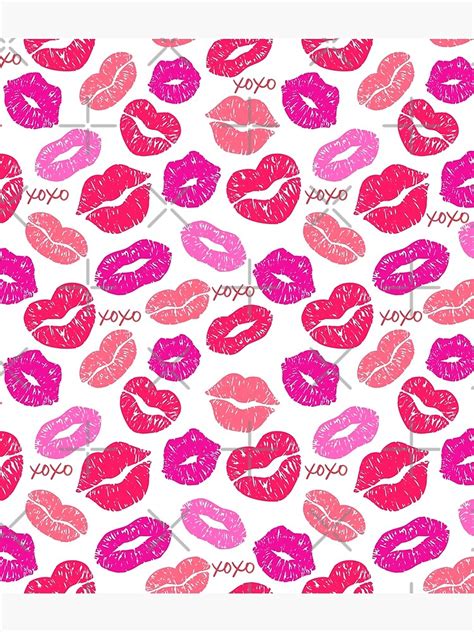 preppy pink lips lipstick xoxo preppy aesthetic poster for sale by 1stickershop redbubble