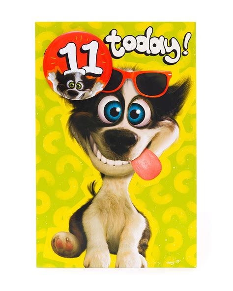 Buy 11th Birthday Card Boys Birthday Card Badge Included Wacky