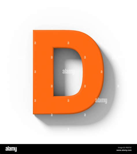 Letter D 3d Orange Isolated On White With Shadow Orthogonal
