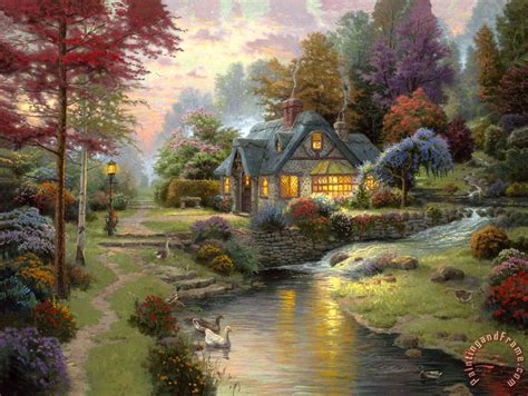 Thomas Kinkade Stillwater Cottage Painting Stillwater Cottage Print