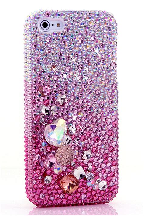 Ab Faded To Pink With 3d Stones Design Style 900 Pink Phone Cases