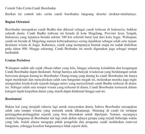 Contoh Teks Cerita Sejarah Candi Borobudur Berbagai Contoh