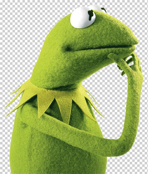 Kermit The Frog Hand On Chin Acting As He Is Thinking Kermit The Frog