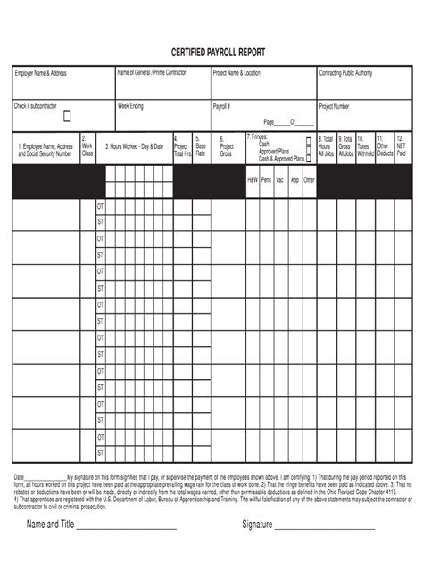 Ohio Certified Payroll Report Fill Out And Sign Online Dochub