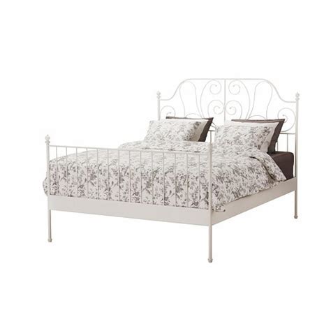 Ikea Leirvik Full Size Bed Frame With Sultan Luroy Slatted Base Aptdeco