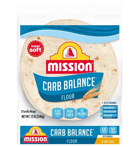 Mission Carb Balance Low Carb High Fiber Soft Taco Flour Tortillas 8