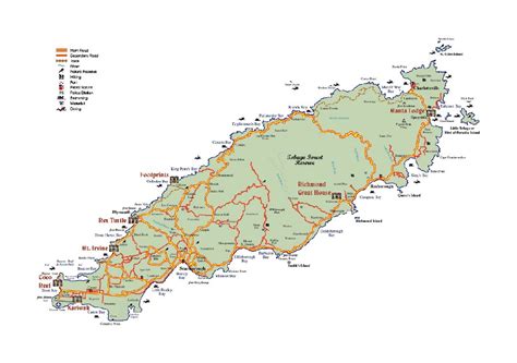 Детальная туристическая карта и карта дайвинга Тобаго Тринидад и