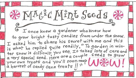 Ranked poetry on candy cane, by famous & modern poets. Magic Mint Seed FREE Printable Tag with Poem - Happy Home ...