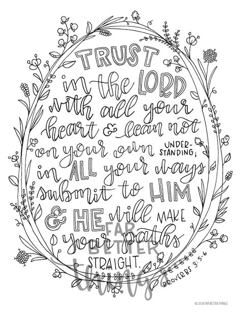 Proverbs 3 5 6 Coloring Page
