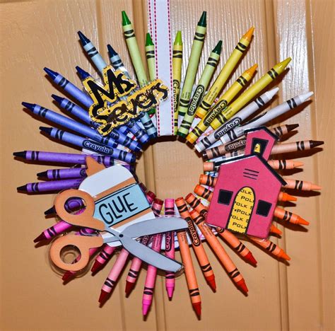 Adorable Crayon Wreath We Are Making One For My Sons
