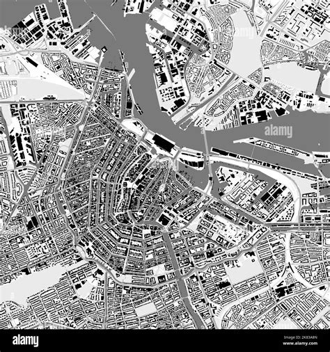 Urban City Vector Map Of Amsterdam Vector Illustration Amsterdam Map