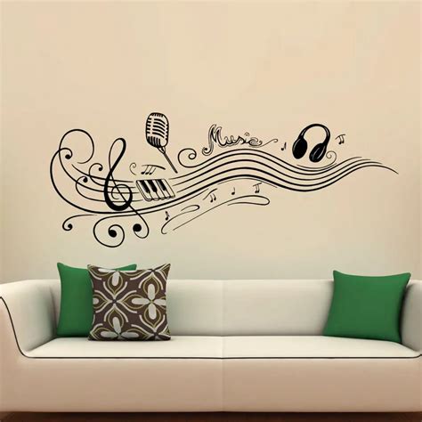 Buy Music Notes Wall Decals Microphone Headphones