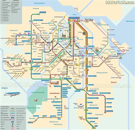 Amsterdam Top Tourist Attractions Map 04 Tram Metro Subway Underground