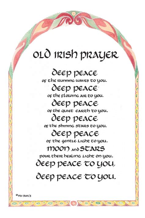 Old Irish Prayer Card Mi Sun