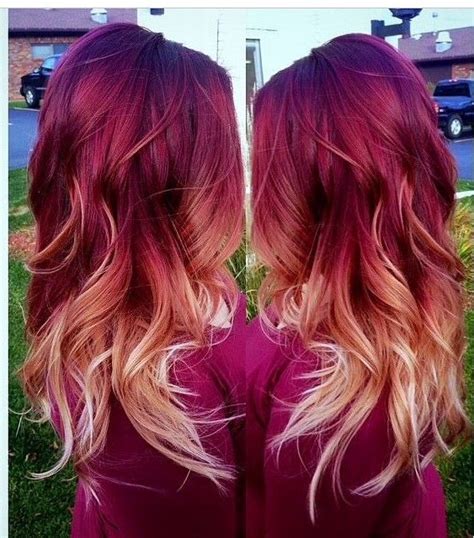 Pin By Veju On Hair Long Ombre Hair Blonde Hair Styles Red Ombre Hair