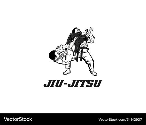 Martial Arts Jiu Jitsu Logo Design Royalty Free Vector Image