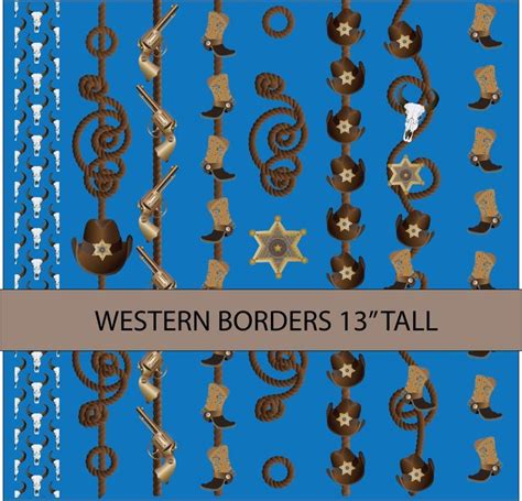 Western Cowboy Borders Clipart Graphics High Resolution Vector Graphic