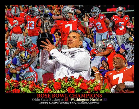 Rose Bowl Champions Ohio State Buckeyes Urban Meyer Ncaa Football Art