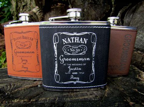 Custom Engraved Flask For Groomsmen Custom Engraved Whiskey Lover Gift