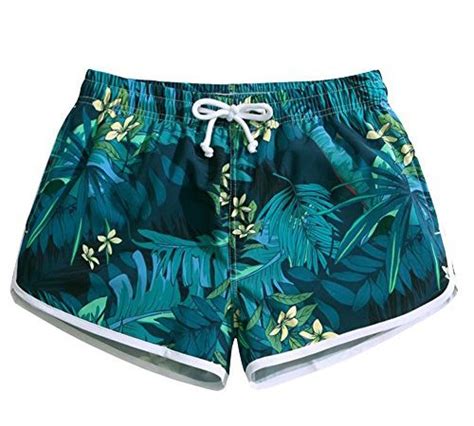 Womens Quick Dry Tropical Rain Forest Beach Shorts Casual Stylish Printing Board Shorts