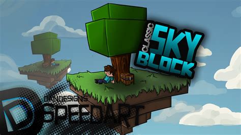 Minecraft Server Art Classicskyblock Server Logo Youtube