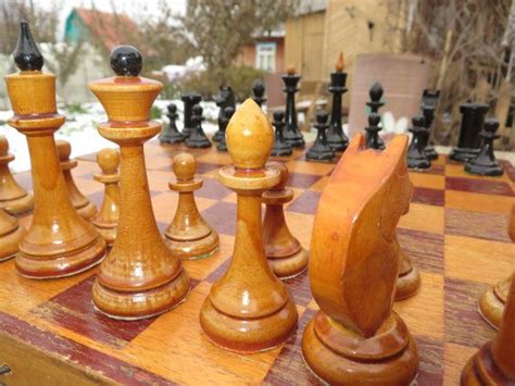 Russian Vintage Wooden Chess Set Soviet Vintage 1950s Soviet Etsy