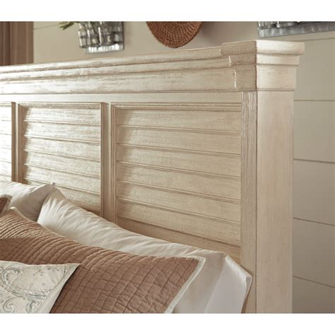 Signature Design By Ashley Bolanburg Queen Louvered Headboard Panel Bed