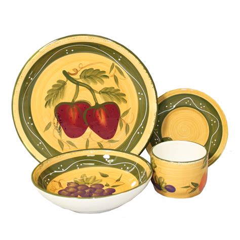 Tuscan Collection Deluxe 16 Piece Hand Painted Dinnerware Set Ebay