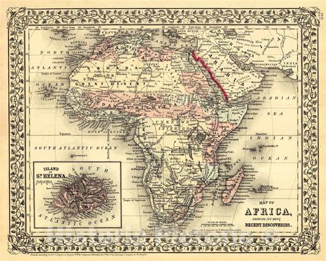 Historic Map 1880 Map Of Africa Showing Its Most Recent Discoveries