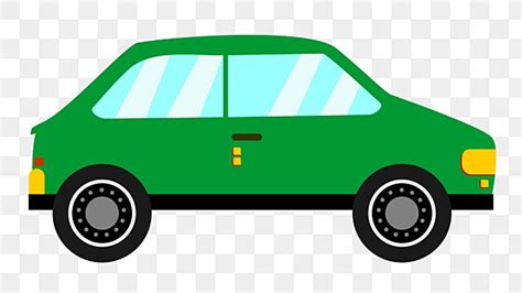 Cute Green Car Cartoon Illustration Car Transportation Car