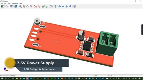33v Power Supply Schematic And Pcb Design In Kicad Youtube