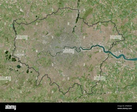 London Region Of United Kingdom High Resolution Satellite Map Stock