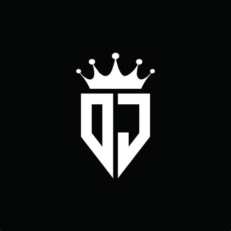 Dj Logo Monogram Emblem Style With Crown Shape Design Template 4283734