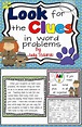 Look for the Clues in Word Problems | Word problems, Math words ...