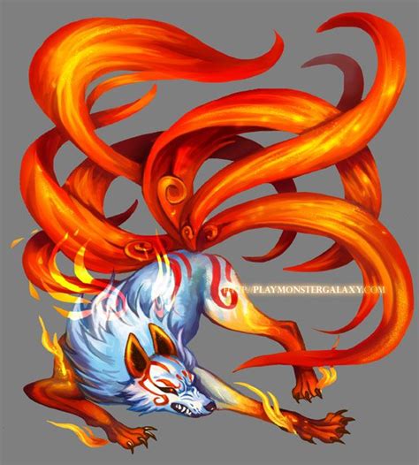 9 Tail Fox Fantasy Creatures Art Mythical Creatures Art Kitsune Fox