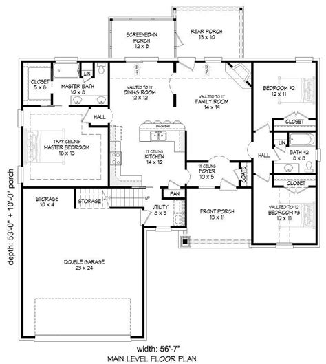 Modern Style House Plan 3 Beds 2 Baths 2000 Sqft Plan 932 553