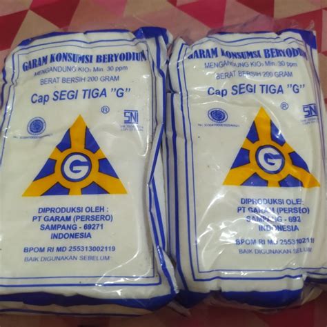 Jual Garam Beryodium Cap Segi Tiga G 200gram Garam Beryodium Cap