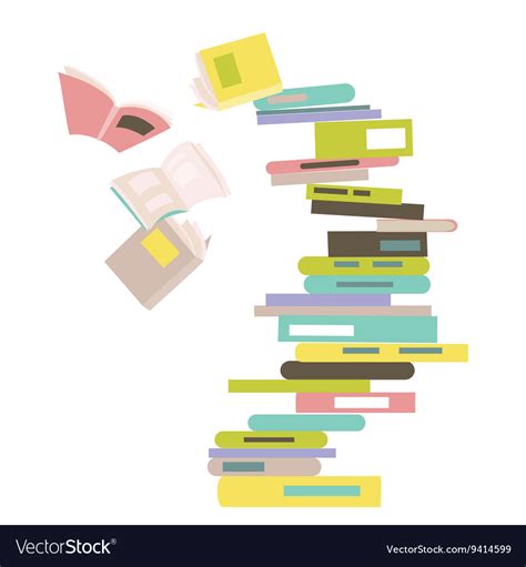 Falling Stack Books Royalty Free Vector Image Vectorstock