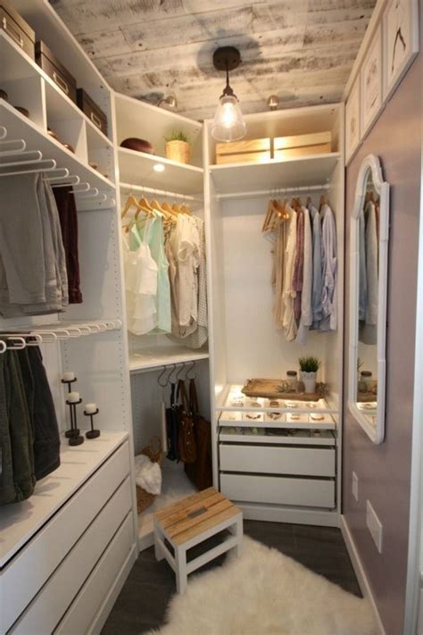 If you don't have the space for this detail then you can have closet doors with mirrored surfaces. 66 Extraordinary Small Walk-in Closet Ideas & Makeovers ...