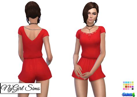 Nygirl Sims 4 Romper With Open Back And Chain