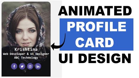 How To Make Animated Profile Card Using Html And Css Youtube