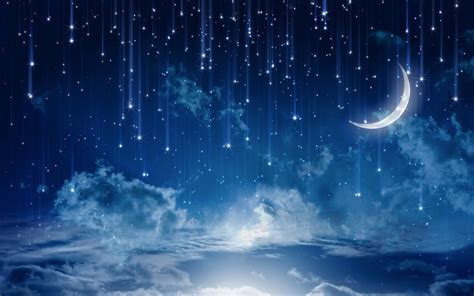 Sky Moonlight Nature Night Stars Clouds Rain Landscape