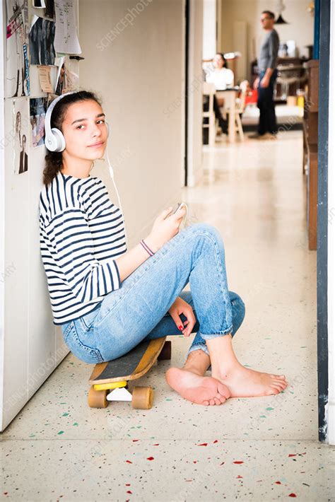 Teenager Listening To Music Stock Image C0353807 Science Photo