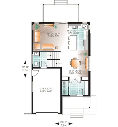 Plan 22306dr Modern Look For Narrow Lot House Floor Plans House