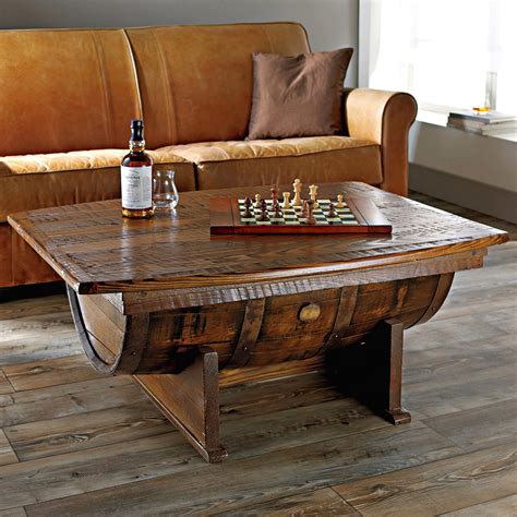 recycled oak whiskey barrel solid wooden coffee table isle of jura vintage tables furniture