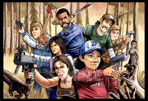 Attacked In The Woods By Aj Moore Walking Dead Art The