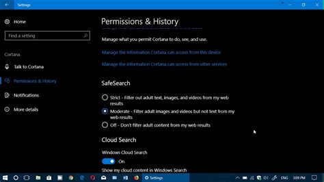 Windows 10 Fall Creators Update Cortana Settings Search And Cloud