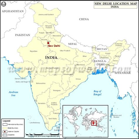 Where Is New Delhi Location Of New Delhi In India Map