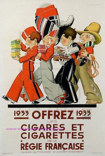 Louis Icart 1933 Offrez Cigares Et Cigarettes De La Regie Française